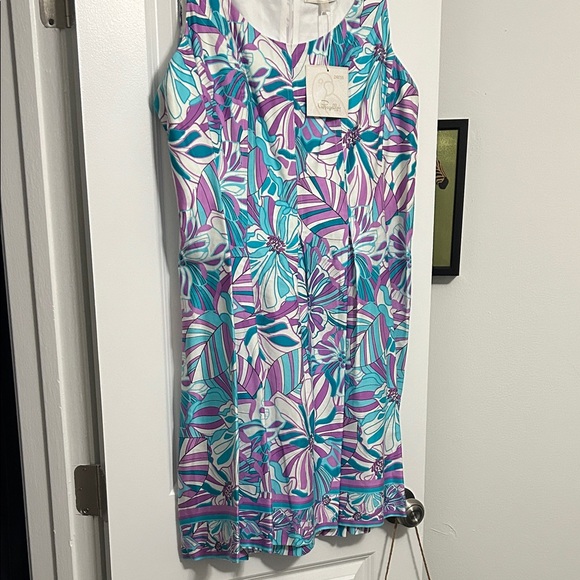 Pappagallo Purple and Blue Floral Midi Dress - Picture 5 of 5